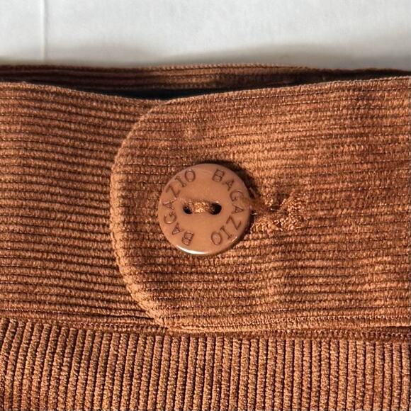 Bagazio Brown Corduroy Dress Pants 36x34 Pleated Front Cuffed Hem Dapper Look - Picture 5 of 10